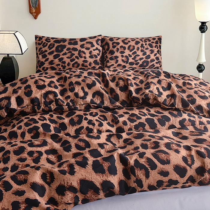 91家纺网 家纺一手货源 找家纺 柏钧家纺 2026豹纹田园风外贸跨境电商热销款印花套件系列--单品被套被套单件 豹纹