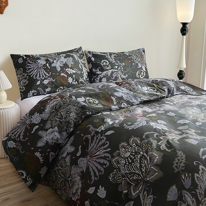 91家纺网 家纺一手货源 找家纺 柏钧家纺 2026豹纹田园风外贸跨境电商热销款印花套件系列--单品被套被套单件 幽梦