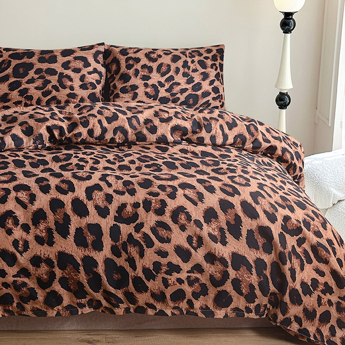 91家纺网 家纺一手货源 找家纺 柏钧家纺 2026豹纹田园风外贸跨境电商热销款印花套件系列--单品被套被套单件 豹纹