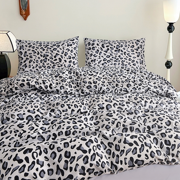 91家纺网 家纺一手货源 找家纺 柏钧家纺 2026豹纹田园风外贸跨境电商热销款印花套件系列--单品被套被套单件 灰豹