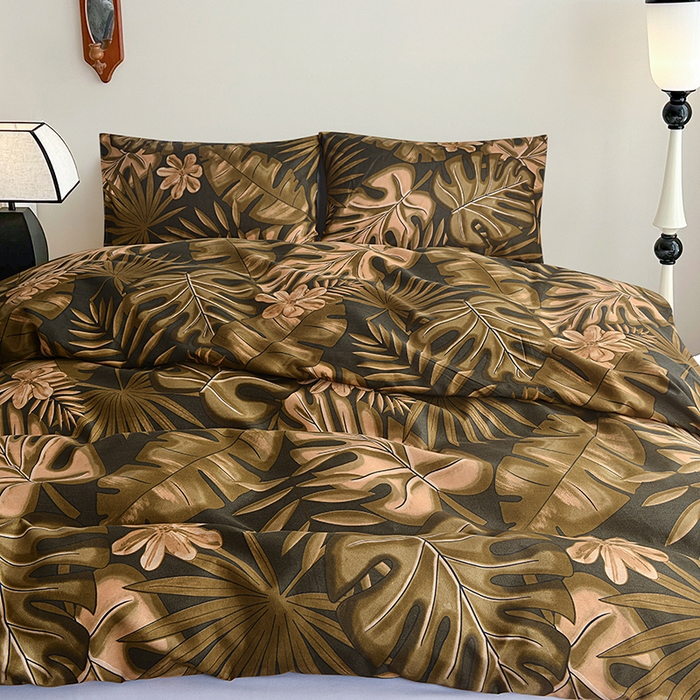 91家纺网 家纺一手货源 找家纺 柏钧家纺 2026豹纹田园风外贸跨境电商热销款印花套件系列--单品被套被套单件 奇幻森林