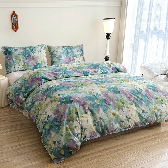 91家纺网 家纺一手货源 找家纺 柏钧家纺 2026豹纹田园风外贸跨境电商热销款印花套件系列--单品被套被套单件 碧莎