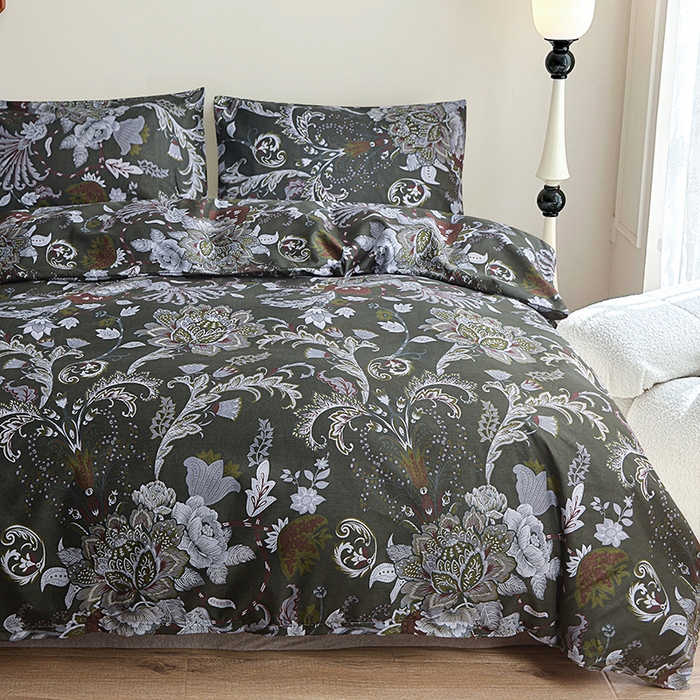 91家纺网 家纺一手货源 找家纺 柏钧家纺 2026豹纹田园风外贸跨境电商热销款印花套件系列--单品被套被套单件 幽梦