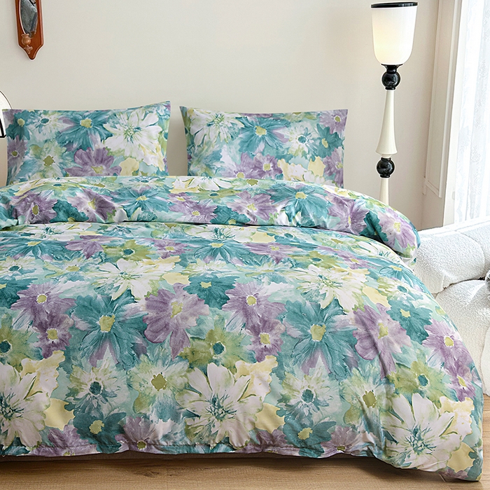 91家纺网 家纺一手货源 找家纺 柏钧家纺 2026豹纹田园风外贸跨境电商热销款印花套件系列--单品被套被套单件 碧莎