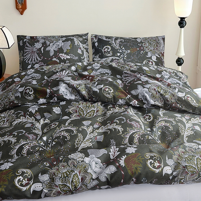 91家纺网 家纺一手货源 找家纺 柏钧家纺 2026豹纹田园风外贸跨境电商热销款印花套件系列--单品被套被套单件 幽梦