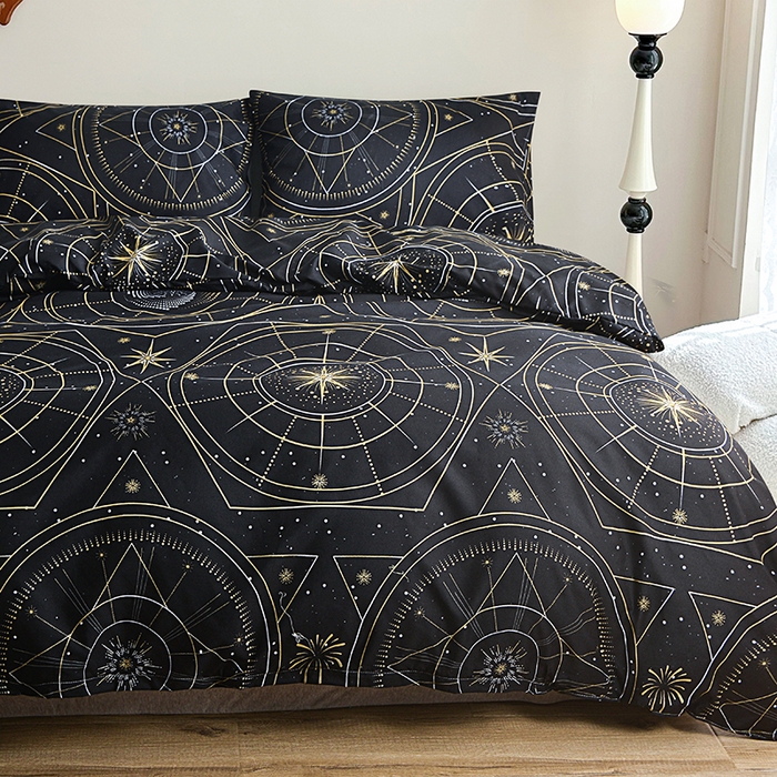 91家纺网 家纺一手货源 找家纺 柏钧家纺 2026豹纹田园风外贸跨境电商热销款印花套件系列--单品被套被套单件 行星