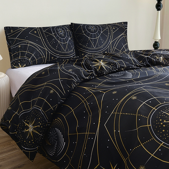 91家纺网 家纺一手货源 找家纺 柏钧家纺 2026豹纹田园风外贸跨境电商热销款印花套件系列--单品被套被套单件 行星