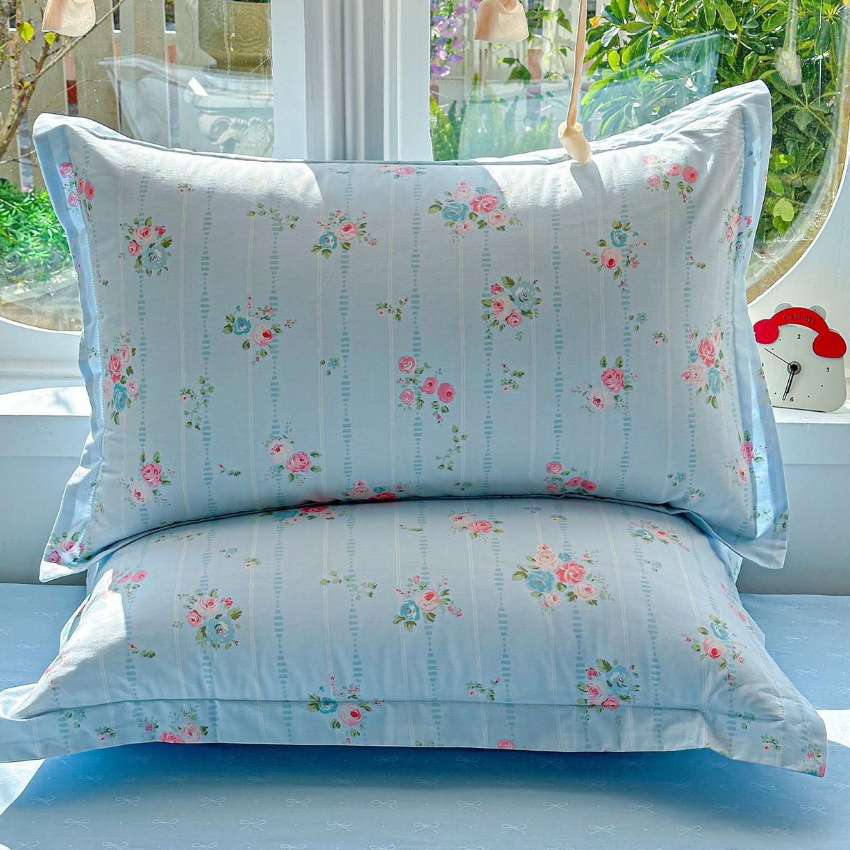 91家纺网 家纺一手货源 找家纺 恩泽家纺 2026新款13372ins全棉印花四件套单品系列-单枕套 优朵蔓