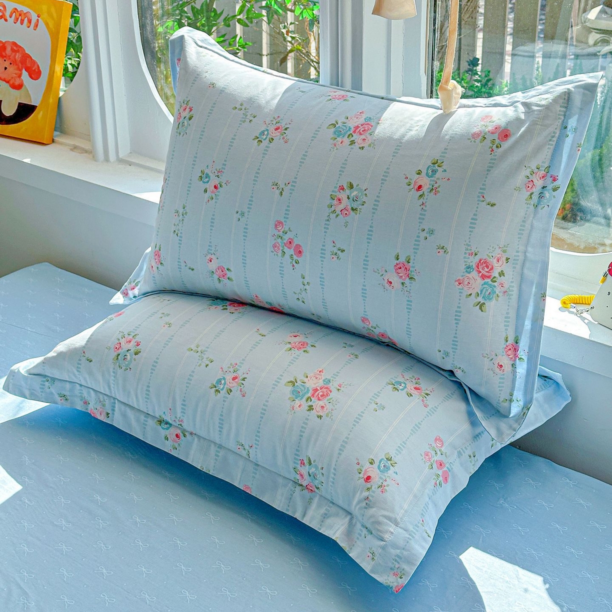 91家纺网 家纺一手货源 找家纺 恩泽家纺 2026新款13372ins全棉印花四件套单品系列-单枕套 优朵蔓