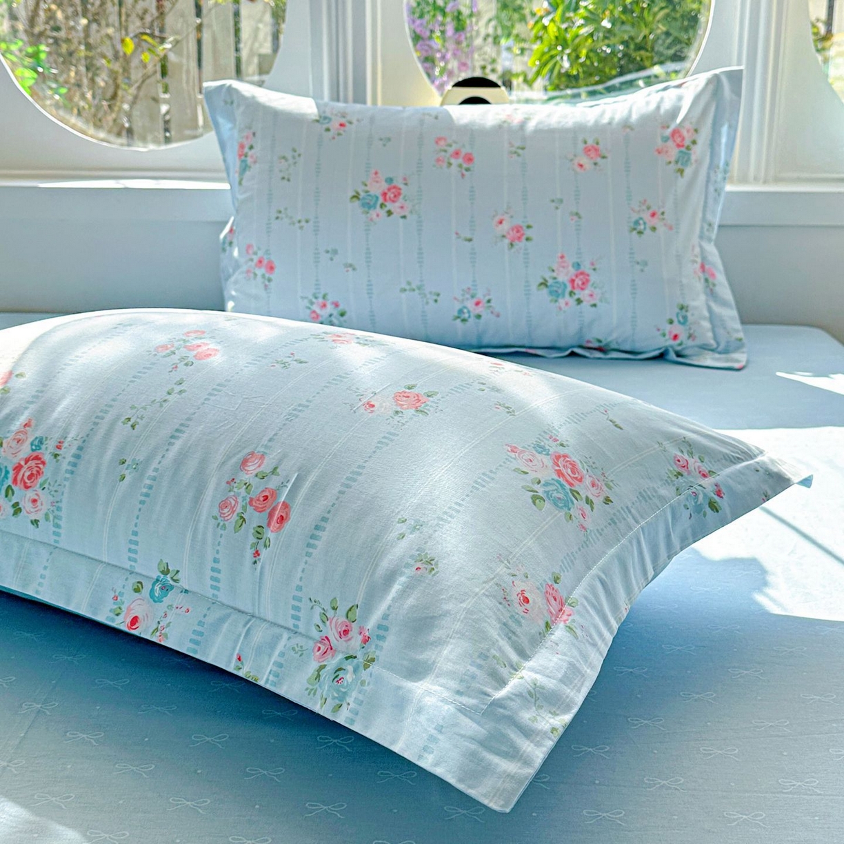 91家纺网 家纺一手货源 找家纺 恩泽家纺 2026新款13372ins全棉印花四件套单品系列-单枕套 优朵蔓