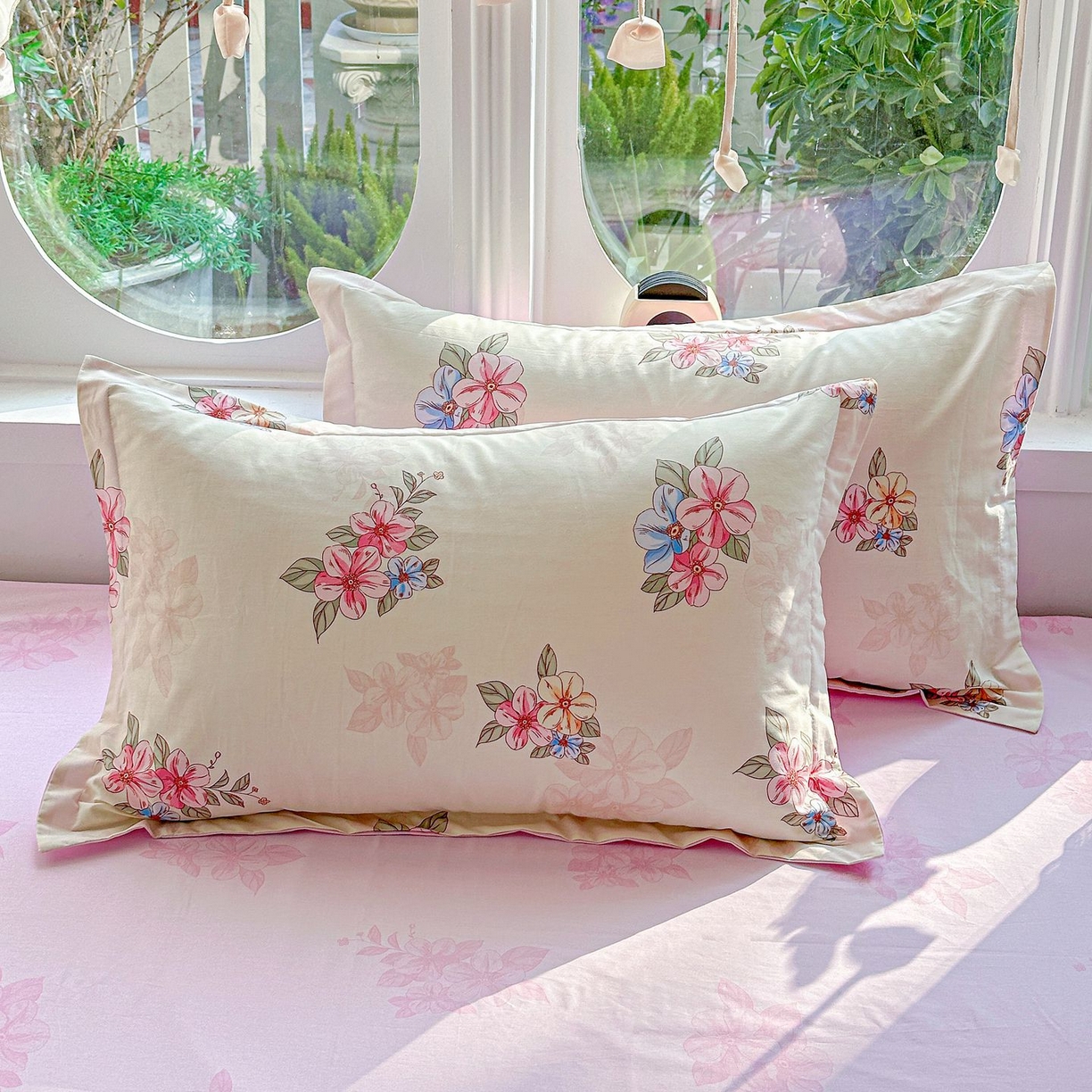 91家纺网 家纺一手货源 找家纺 恩泽家纺 2026新款13372ins全棉印花四件套单品系列-单枕套 玉兰芬芳