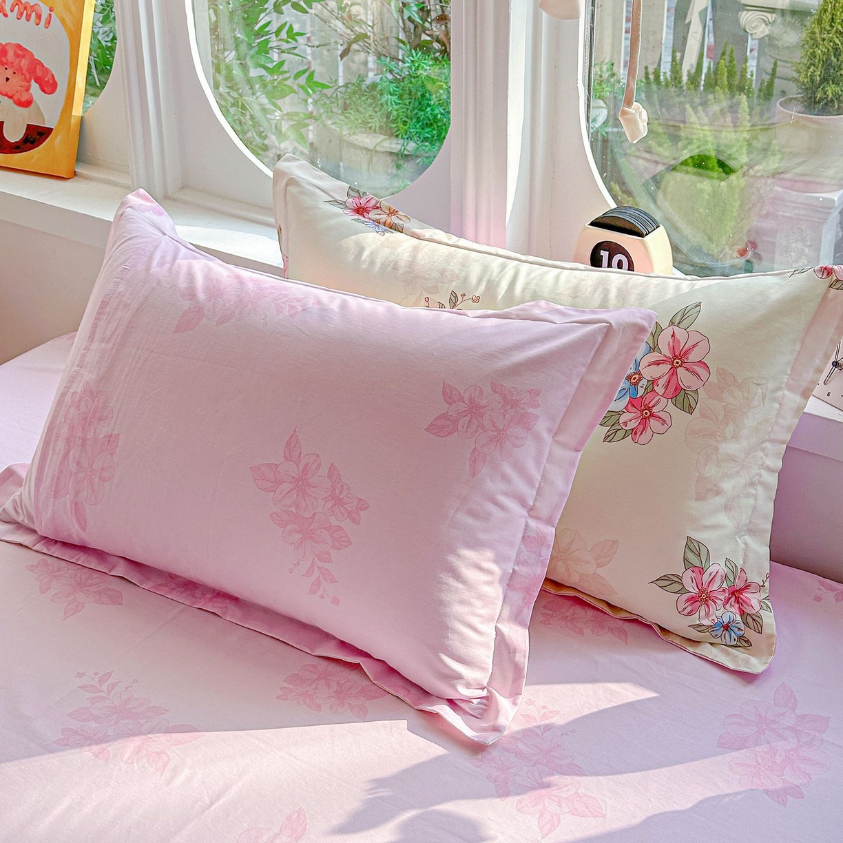 91家纺网 家纺一手货源 找家纺 恩泽家纺 2026新款13372ins全棉印花四件套单品系列-单枕套 玉兰芬芳