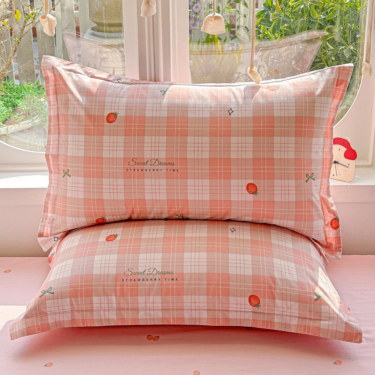 91家纺网 家纺一手货源 找家纺 恩泽家纺 2026新款13372ins全棉印花四件套单品系列-单枕套 早安