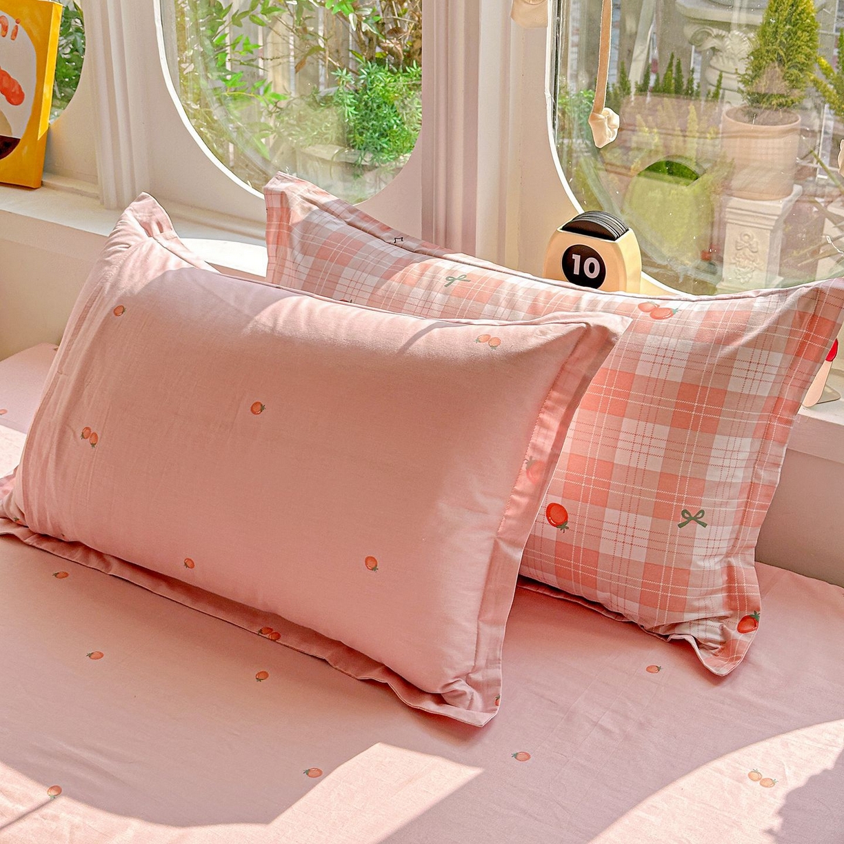 91家纺网 家纺一手货源 找家纺 恩泽家纺 2026新款13372ins全棉印花四件套单品系列-单枕套 早安