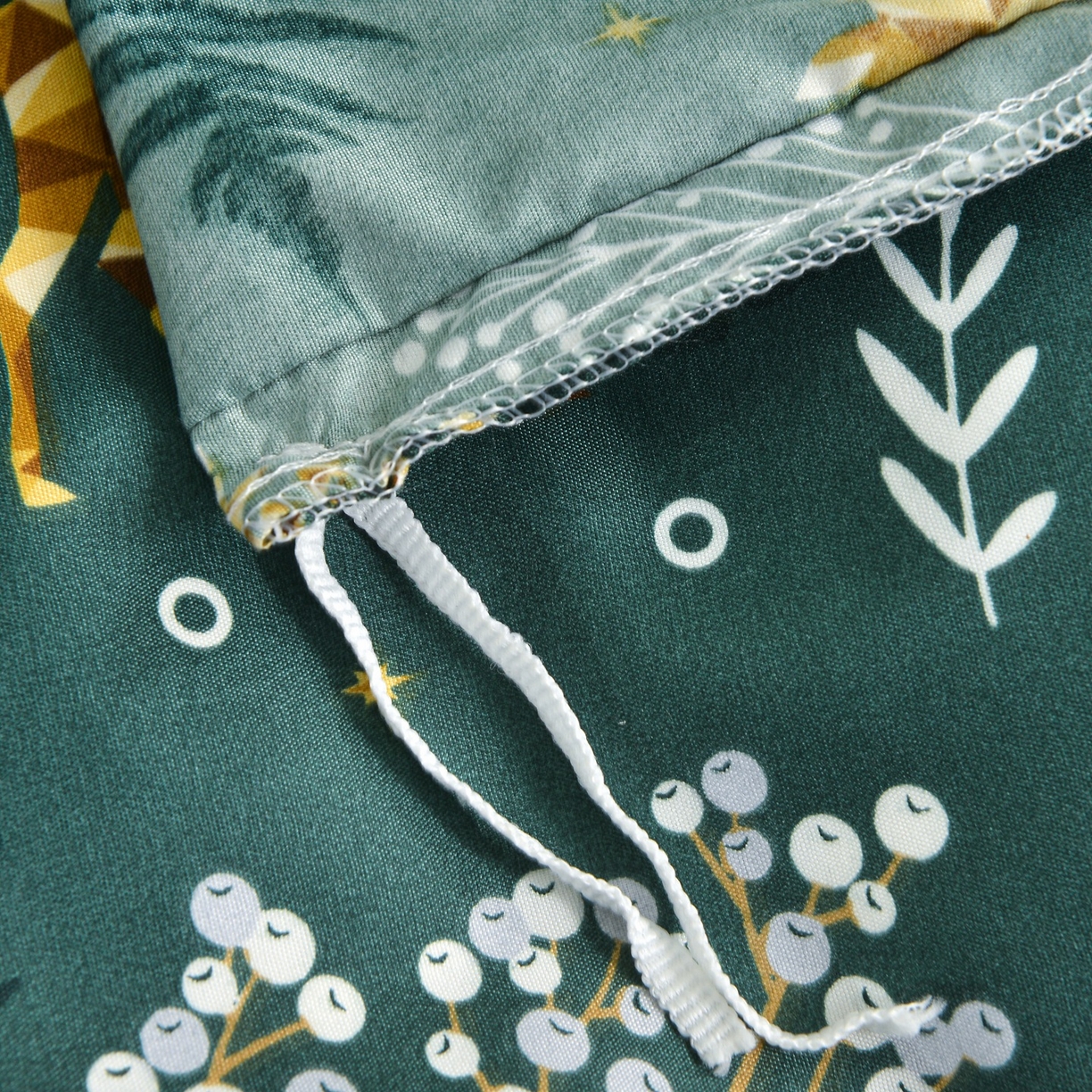 91家纺网 家纺一手货源 找家纺 柏钧家纺 2026圣诞新款专供外贸跨境电商热销款印花套件系列--单品被套被套单件 麋鹿绿