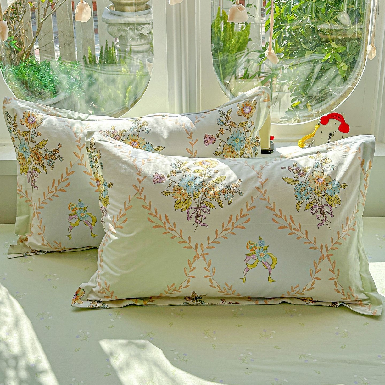 91家纺网 家纺一手货源 找家纺 恩泽家纺 2026新款13372ins全棉印花四件套单品系列-单枕套 芷妍