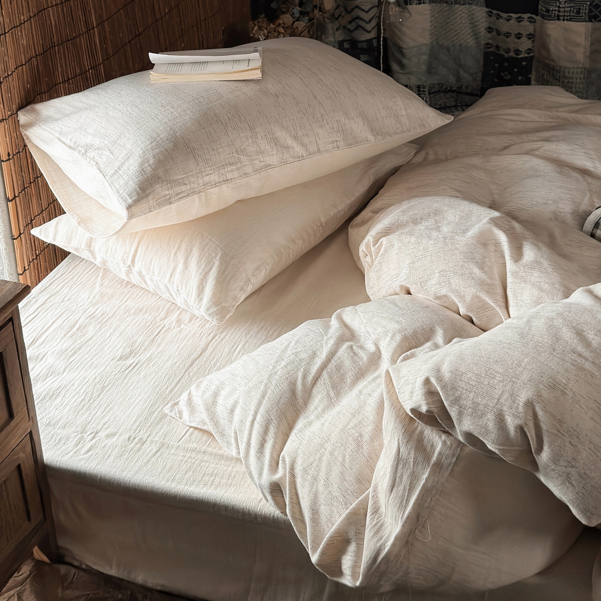 91家纺网 家纺一手货源 找家纺 （总）澳萝拉 2026新款色织提花棉麻四件套