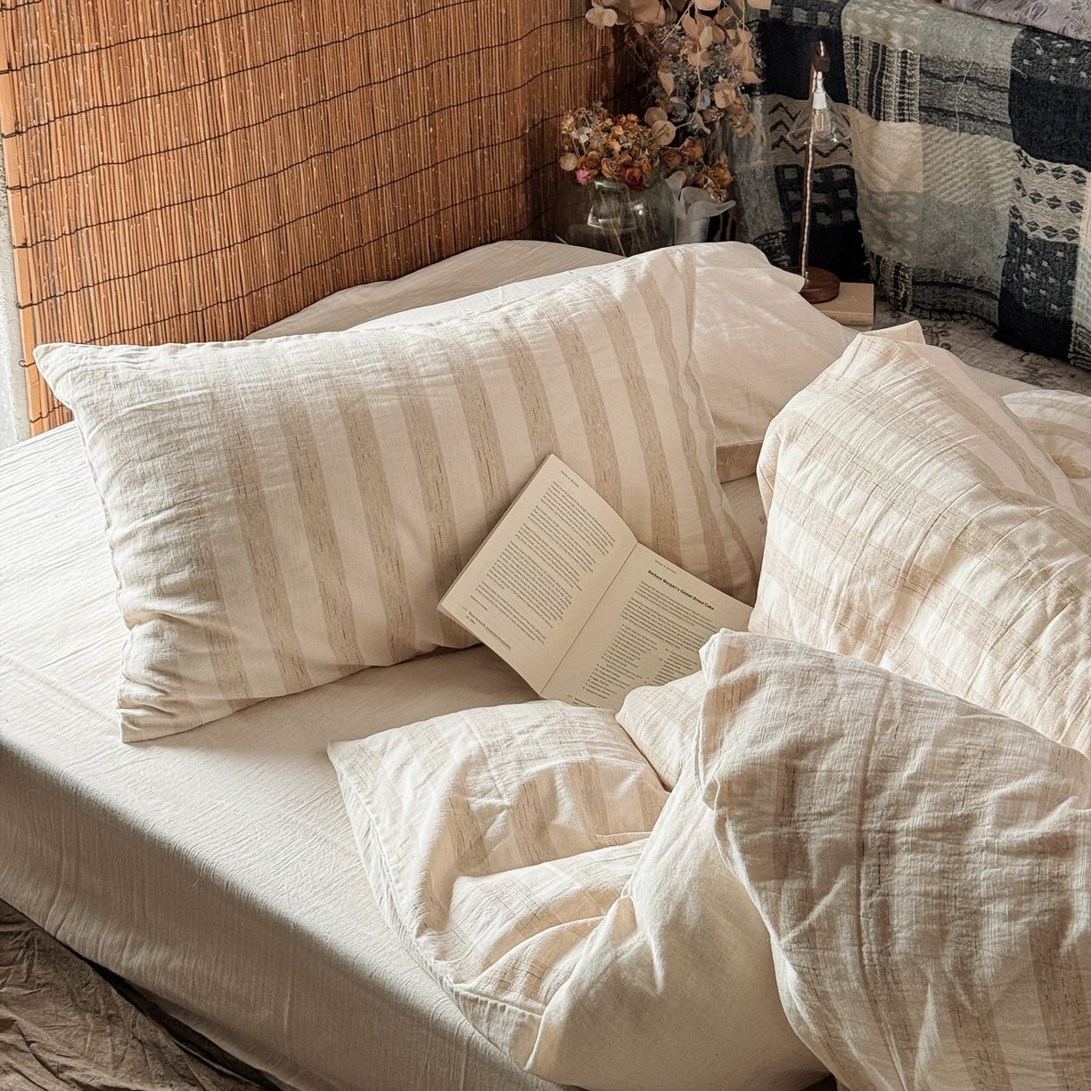 91家纺网 家纺一手货源 找家纺 澳萝拉 2026新款色织提花棉麻四件套 秘境