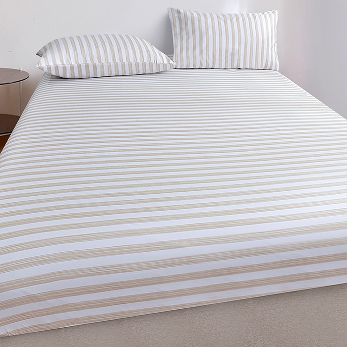 91家纺网 家纺一手货源 找家纺 （总）柏钧家纺 2025新款跨境外贸日式无印风单层条纹单品床笠