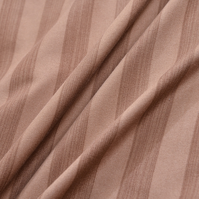 91家纺网 家纺一手货源 找家纺 柏钧家纺 2025新款跨境外贸日式无印风单层条纹单品床笠 咖