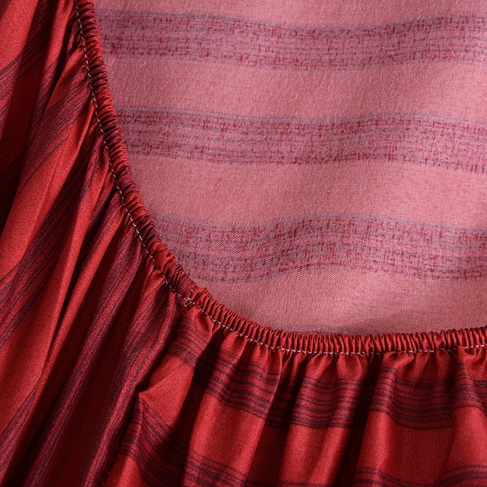 91家纺网 家纺一手货源 找家纺 柏钧家纺 2025新款跨境外贸日式无印风单层条纹单品床笠 红