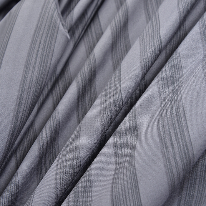 91家纺网 家纺一手货源 找家纺 柏钧家纺 2025新款跨境外贸日式无印风单层条纹单品床笠 灰