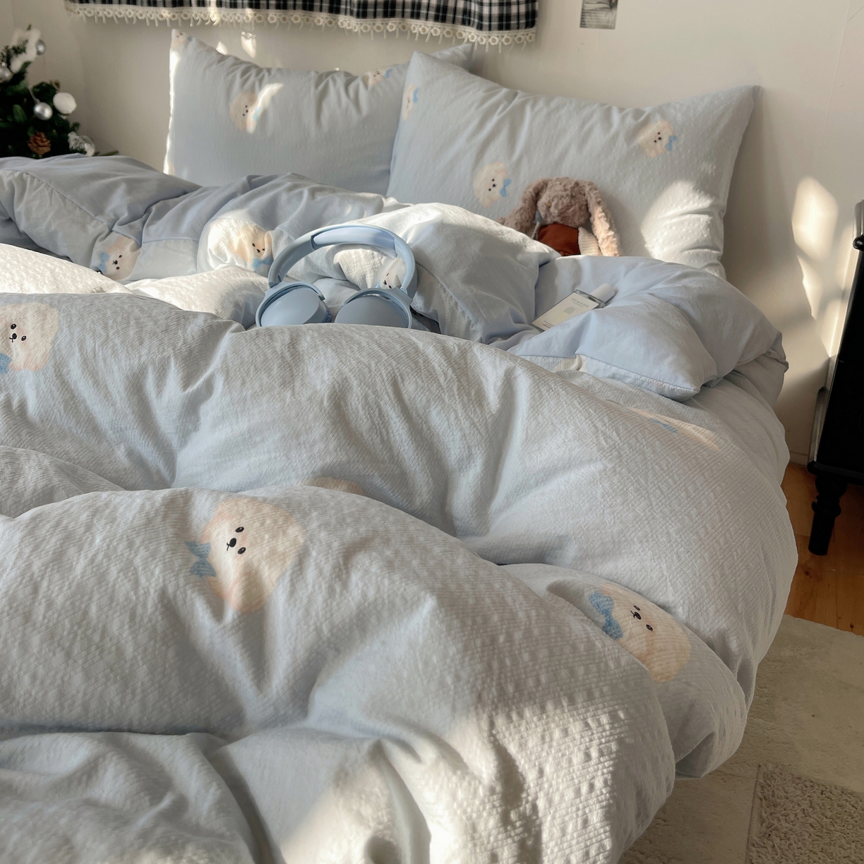 91家纺网 家纺一手货源 找家纺 （总）沐芷 2026 高克重110g泡芙棉四件套A类床上用品被套宿舍床单三件套【提供买家秀】