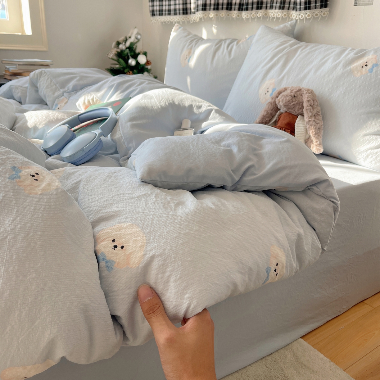 91家纺网 家纺一手货源 找家纺 （总）沐芷 2026 高克重110g泡芙棉四件套A类床上用品被套宿舍床单三件套【提供买家秀】