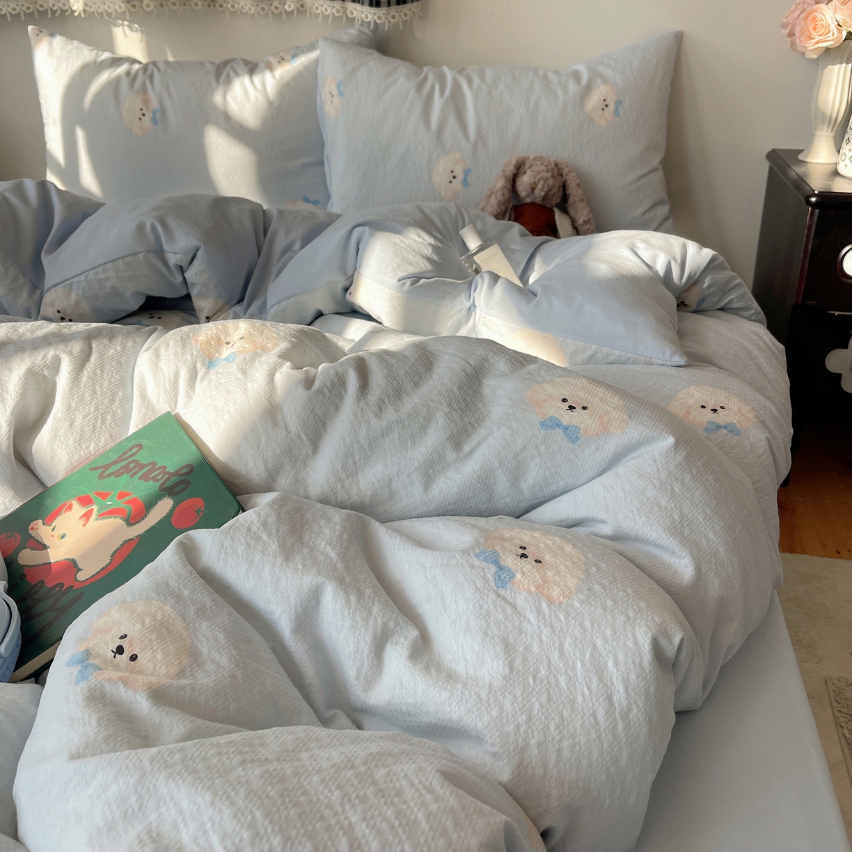 91家纺网 家纺一手货源 找家纺 （总）沐芷 2026 高克重110g泡芙棉四件套A类床上用品被套宿舍床单三件套【提供买家秀】