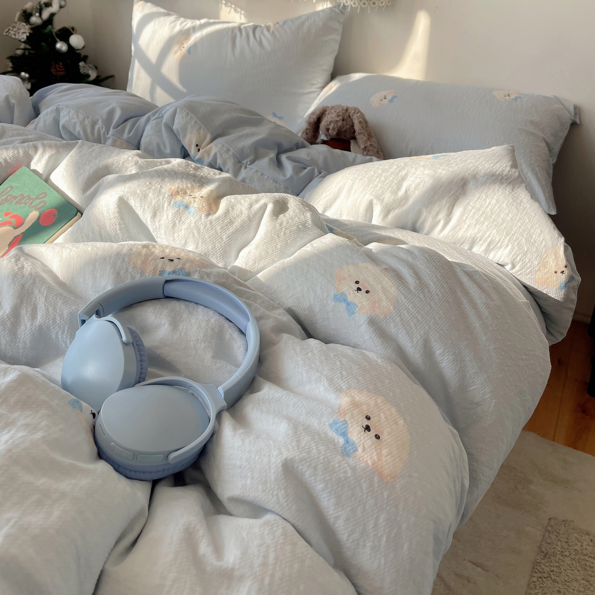 91家纺网 家纺一手货源 找家纺 （总）沐芷 2026 高克重110g泡芙棉四件套A类床上用品被套宿舍床单三件套【提供买家秀】