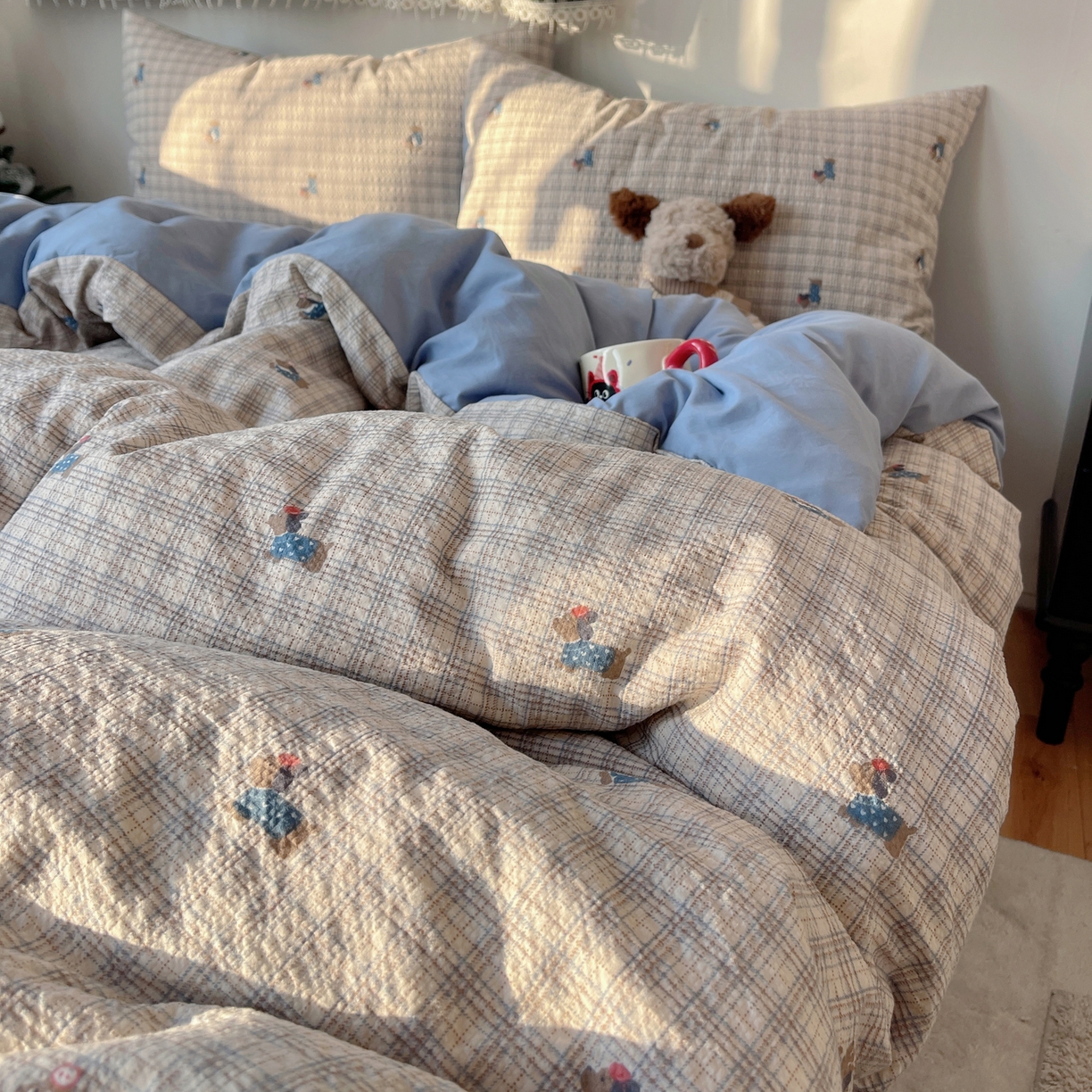 91家纺网 家纺一手货源 找家纺 （总）沐芷 2026 高克重110g泡芙棉四件套A类床上用品被套宿舍床单三件套【提供买家秀】