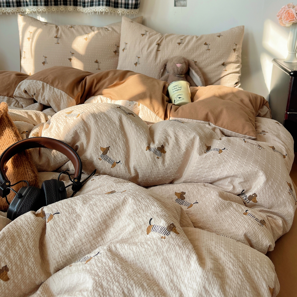 91家纺网 家纺一手货源 找家纺 （总）沐芷 2026 高克重110g泡芙棉四件套A类床上用品被套宿舍床单三件套【提供买家秀】