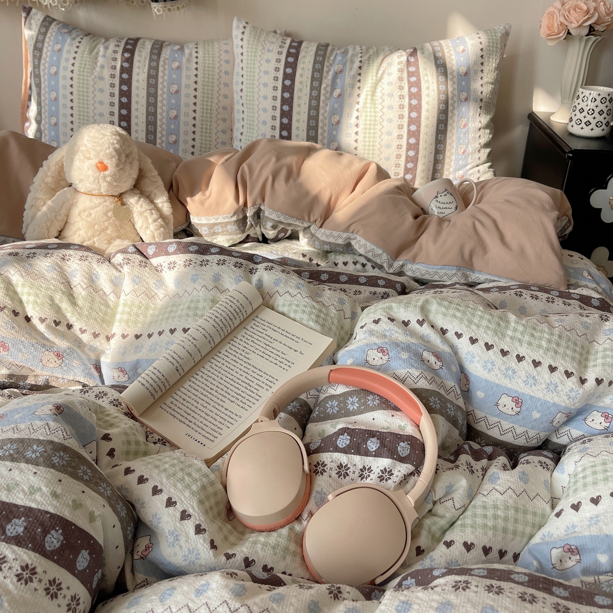 91家纺网 家纺一手货源 找家纺 沐芷 2026 高克重110g泡芙棉四件套A类床上用品被套宿舍床单三件套【提供买家秀】 猫咪集合