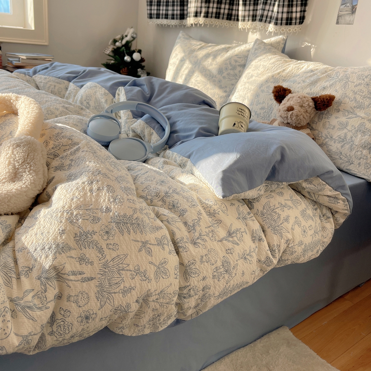 91家纺网 家纺一手货源 找家纺 沐芷 2026 高克重110g泡芙棉四件套A类床上用品被套宿舍床单三件套【提供买家秀】 绵绵奶兔