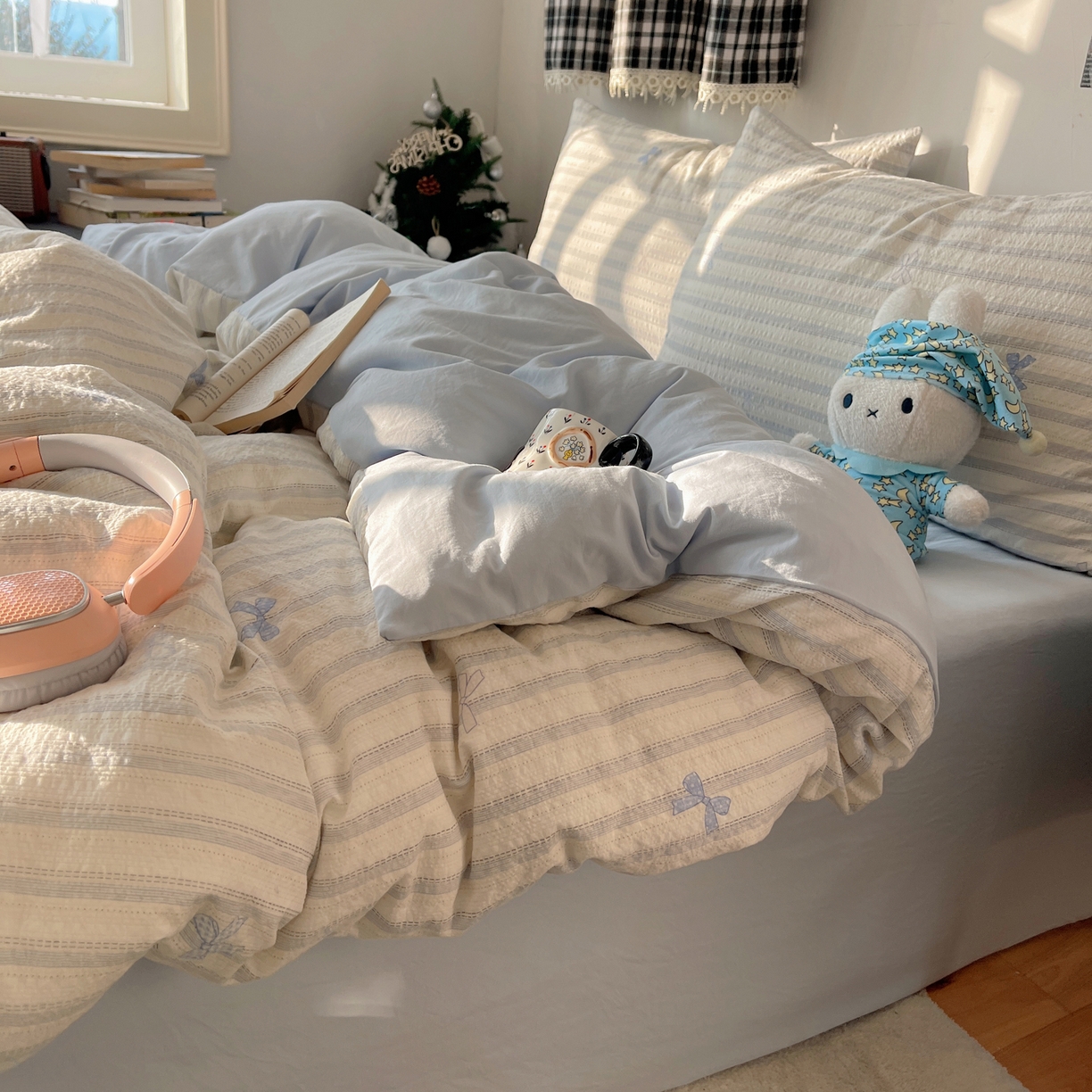 91家纺网 家纺一手货源 找家纺 沐芷 2026 高克重110g泡芙棉四件套A类床上用品被套宿舍床单三件套【提供买家秀】 奶油结兰