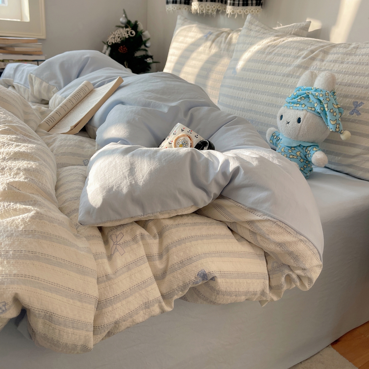 91家纺网 家纺一手货源 找家纺 沐芷 2026 高克重110g泡芙棉四件套A类床上用品被套宿舍床单三件套【提供买家秀】 奶油结兰