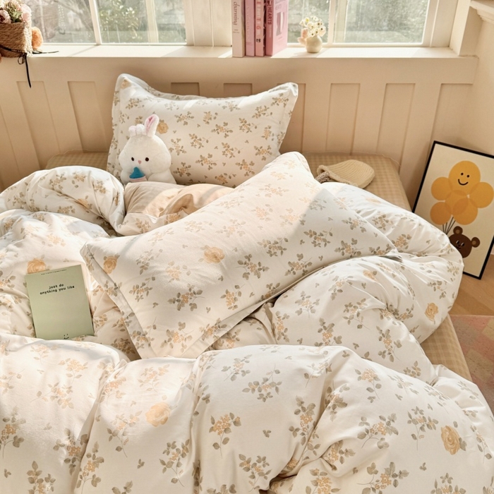 91家纺网 家纺一手货源 找家纺 简冠家纺 2026新款12868印花全棉四件套纯棉四件套 城南花开