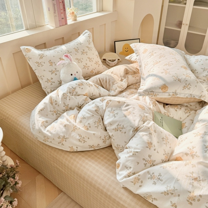 91家纺网 家纺一手货源 找家纺 简冠家纺 2026新款12868印花全棉四件套纯棉四件套 城南花开