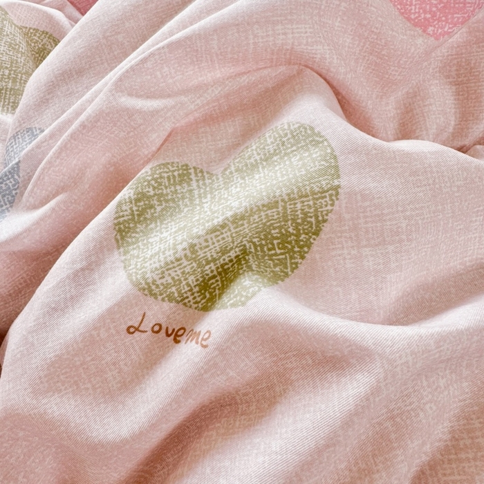 91家纺网 家纺一手货源 找家纺 简冠家纺 2026新款12868印花全棉四件套纯棉四件套 初心-粉