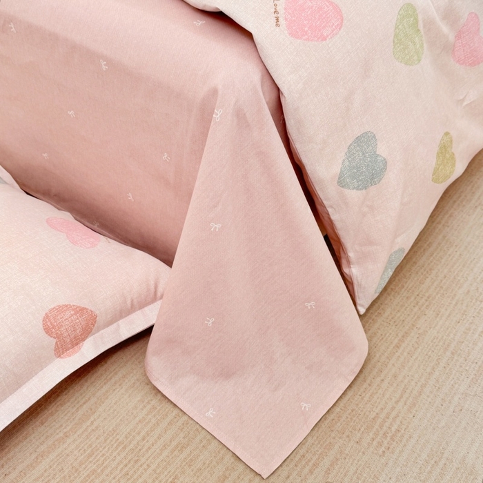 91家纺网 家纺一手货源 找家纺 简冠家纺 2026新款12868印花全棉四件套纯棉四件套 初心-粉