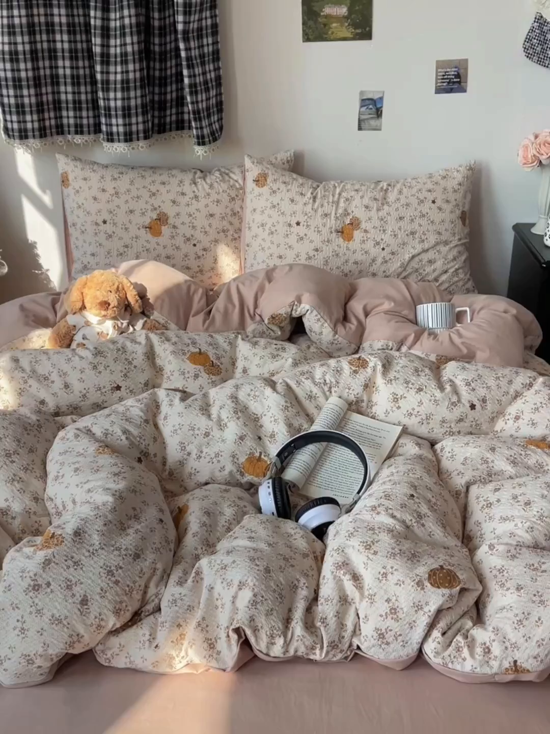 91家纺网 家纺一手货源 找家纺 沐芷 2026 高克重110g泡芙棉四件套A类床上用品被套宿舍床单三件套【提供买家秀】 秋末南瓜