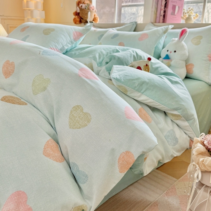 简冠家纺 2026新款12868印花全棉四件套纯棉四件套 初心-绿