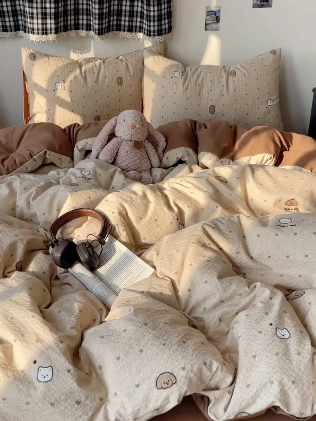 91家纺网 家纺一手货源 找家纺 沐芷 2026 高克重110g泡芙棉四件套A类床上用品被套宿舍床单三件套【提供买家秀】 软萌小脑袋