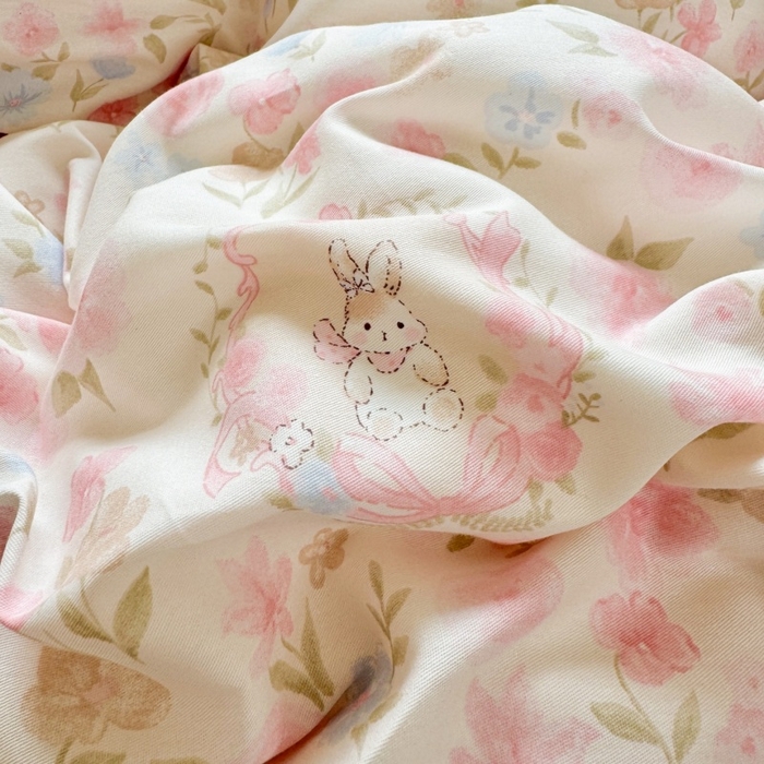 91家纺网 家纺一手货源 找家纺 简冠家纺 2026新款12868印花全棉四件套纯棉四件套 碎花拾影