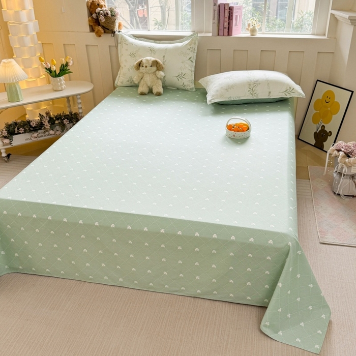 91家纺网 家纺一手货源 找家纺 简冠家纺 2026新款12868印花全棉四件套纯棉四件套 田园诗篇-米