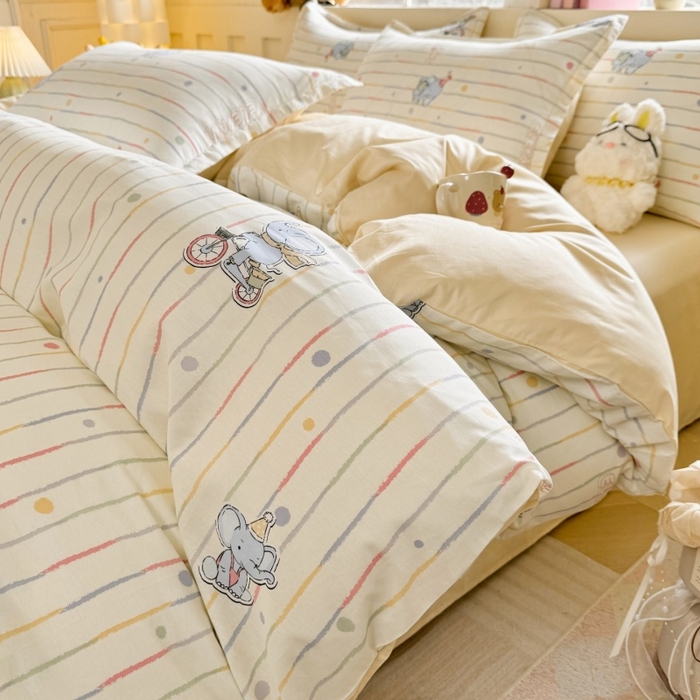 简冠家纺 2026新款12868印花全棉四件套纯棉四件套 小飞象