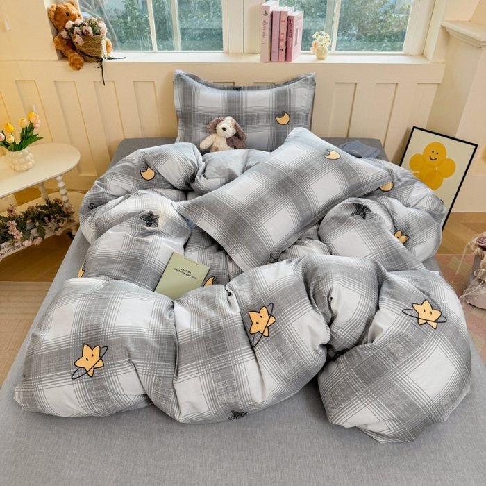 91家纺网 家纺一手货源 找家纺 简冠家纺 2026新款12868印花全棉四件套纯棉四件套 星空印记