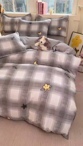 91家纺网 家纺一手货源 找家纺 简冠家纺 2026新款12868印花全棉四件套纯棉四件套 星空印记