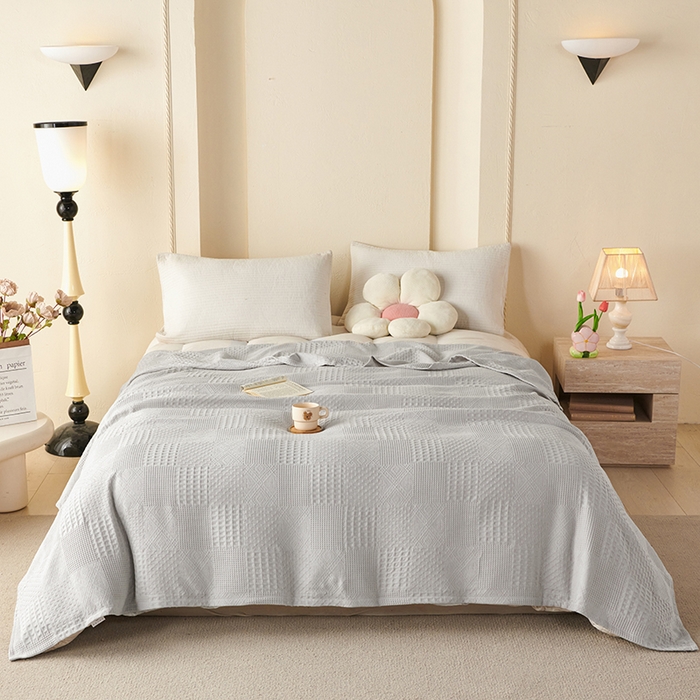 91家纺网 家纺一手货源 找家纺 （总）悦然毛巾被 2026新款华夫格全棉纱布毛巾被夏凉被空调被