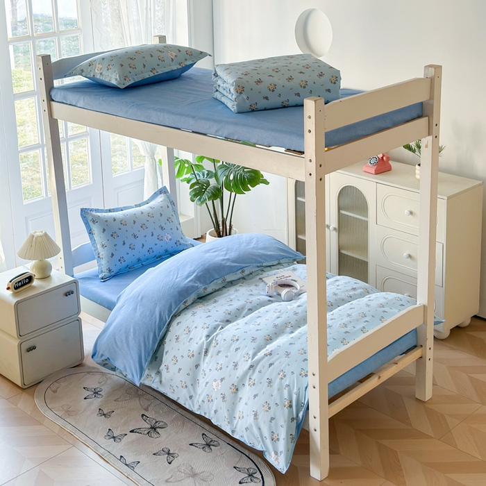 91家纺网 家纺一手货源 找家纺 （总）简冠 开学季2025植物羊绒学生宿舍上下铺学生三件套学生床垫被子被芯大礼包